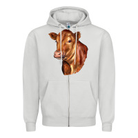 Dove Grey red angus cattle cow Zipper Hoodie - LillyAllenDesigns