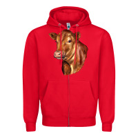 Red red angus cattle cow Zipper Hoodie - LillyAllenDesigns