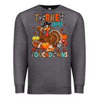 Charcoal Heather turkey and touchdowns Premium Sweatshirt - MaliasSmallBusiness