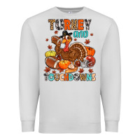 Dove Grey turkey and touchdowns Premium Sweatshirt - MaliasSmallBusiness