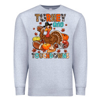 Heather Grey turkey and touchdowns Premium Sweatshirt - MaliasSmallBusiness