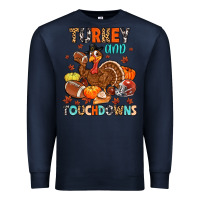 Navy turkey and touchdowns Premium Sweatshirt - MaliasSmallBusiness