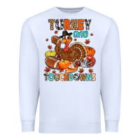 White turkey and touchdowns Premium Sweatshirt - MaliasSmallBusiness