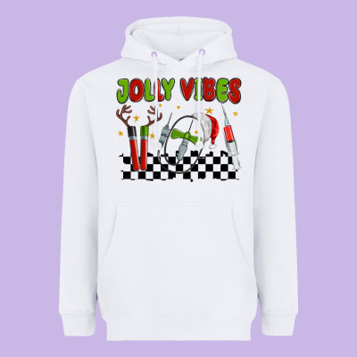 Jolly Vibes Heavyweight Hoodie Designed By Maliassmallbusiness