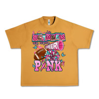 Peanut Butter in october we wear cheer pink football Urban Heavy Tee - AdoDesignShop