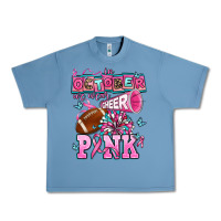 Pebble Blue in october we wear cheer pink football Urban Heavy Tee - AdoDesignShop