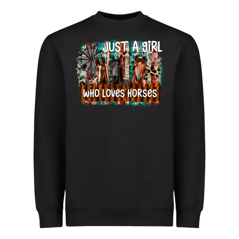 Just A Girl Who Loves Horses Heavyweight Sweatshirt by CowhideDigitalArt | Teevron