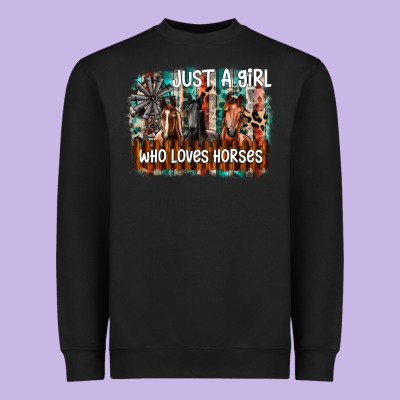 Just A Girl Who Loves Horses Heavyweight Sweatshirt Designed By Cowhidedigitalart