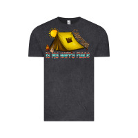 Vintage Black camping is my happy place Vintage Tee - CowhideDigitalArt