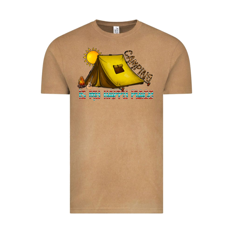 Camping Is My Happy Place Vintage Tee by CowhideDigitalArt | Teevron