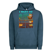 Pigment Midnight Navy I want to Fall stuff Urban Hoodie - NancyCooperArtShop