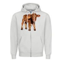 Dove Grey red angus calf Zipper Hoodie - LillyAllenDesigns