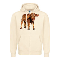 Sandshell red angus calf Zipper Hoodie - LillyAllenDesigns