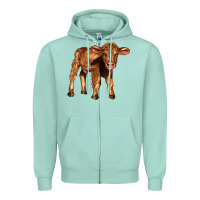 Seafoam red angus calf Zipper Hoodie - LillyAllenDesigns