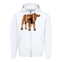 White red angus calf Zipper Hoodie - LillyAllenDesigns