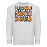 Dove Grey flannels hayrides pumpkinsbonfires Premium Sweatshirt - MaliasSmallBusiness