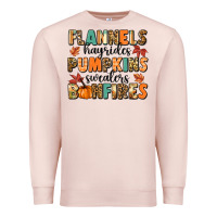 Pale Pink flannels hayrides pumpkinsbonfires Premium Sweatshirt - MaliasSmallBusiness