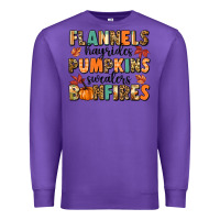 Purple flannels hayrides pumpkinsbonfires Premium Sweatshirt - MaliasSmallBusiness