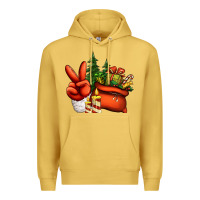 Antique Gold christmas santa claus peace hand Premium Hoodie - Jasminsmagicworld