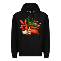 Black christmas santa claus peace hand Premium Hoodie - Jasminsmagicworld