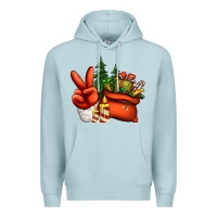Blue Mist christmas santa claus peace hand Premium Hoodie - Jasminsmagicworld