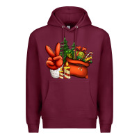 Burgundy christmas santa claus peace hand Premium Hoodie - Jasminsmagicworld