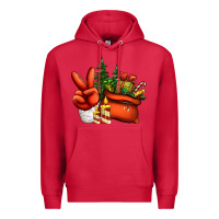 Cardinal christmas santa claus peace hand Premium Hoodie - Jasminsmagicworld