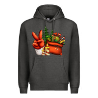 Charcoal Heather christmas santa claus peace hand Premium Hoodie - Jasminsmagicworld