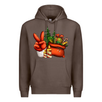 Coffee christmas santa claus peace hand Premium Hoodie - Jasminsmagicworld