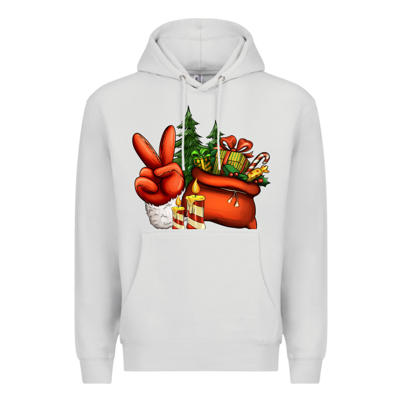 Christmas Santa Claus Peace Hand Premium Hoodie by Jasminsmagicworld | Teevron