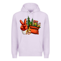 Lilac christmas santa claus peace hand Premium Hoodie - Jasminsmagicworld