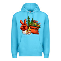 Ocean Blue christmas santa claus peace hand Premium Hoodie - Jasminsmagicworld