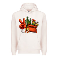Pale Pink christmas santa claus peace hand Premium Hoodie - Jasminsmagicworld