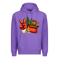 Purple christmas santa claus peace hand Premium Hoodie - Jasminsmagicworld