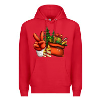 Red christmas santa claus peace hand Premium Hoodie - Jasminsmagicworld