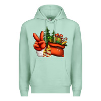 Seafoam christmas santa claus peace hand Premium Hoodie - Jasminsmagicworld