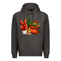 Smoke christmas santa claus peace hand Premium Hoodie - Jasminsmagicworld