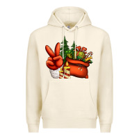 Tofu christmas santa claus peace hand Premium Hoodie - Jasminsmagicworld