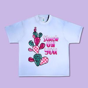 Stuck On You Cactus Urban Heavy Tee Designed By Barkaloodesign