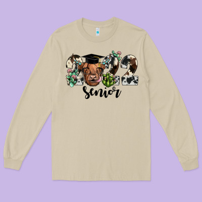 Highland Cow 2022 Long Sleeve Tee Designed By Jahusdesignshop