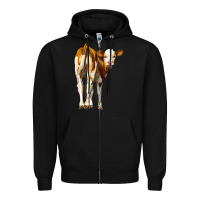 Black simmental calf Zipper Hoodie - LillyAllenDesigns