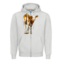 Dove Grey simmental calf Zipper Hoodie - LillyAllenDesigns