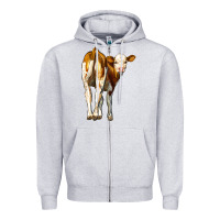 Heather Grey simmental calf Zipper Hoodie - LillyAllenDesigns