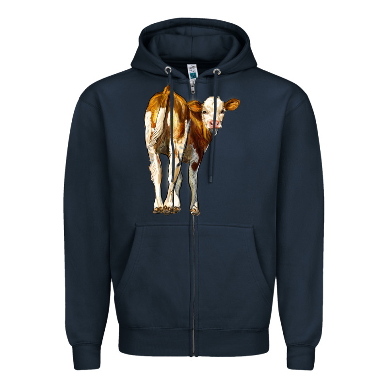 Simmental Calf Zipper Hoodie by LillyAllenDesigns | Teevron