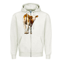Oatmeal Heather simmental calf Zipper Hoodie - LillyAllenDesigns