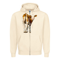 Sandshell simmental calf Zipper Hoodie - LillyAllenDesigns