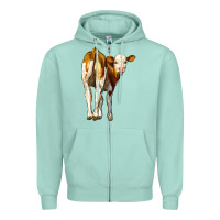 Seafoam simmental calf Zipper Hoodie - LillyAllenDesigns