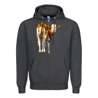 Smoke simmental calf Zipper Hoodie - LillyAllenDesigns