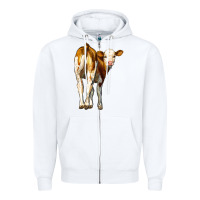 White simmental calf Zipper Hoodie - LillyAllenDesigns