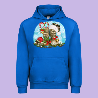 Army Boots Christmas Urban Hoodie Designed By Texasbilliewilder